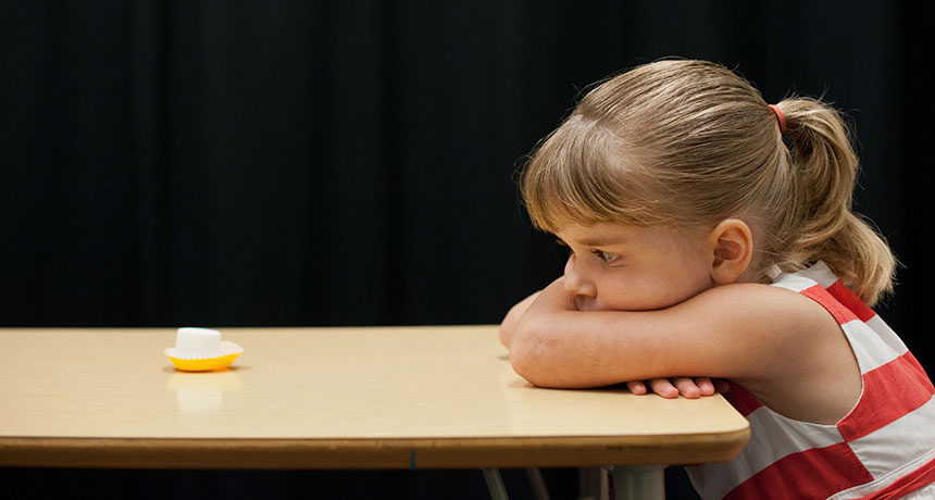 A child in front of a lashmallow