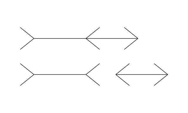 Sample of the Müller-Lyer illusion